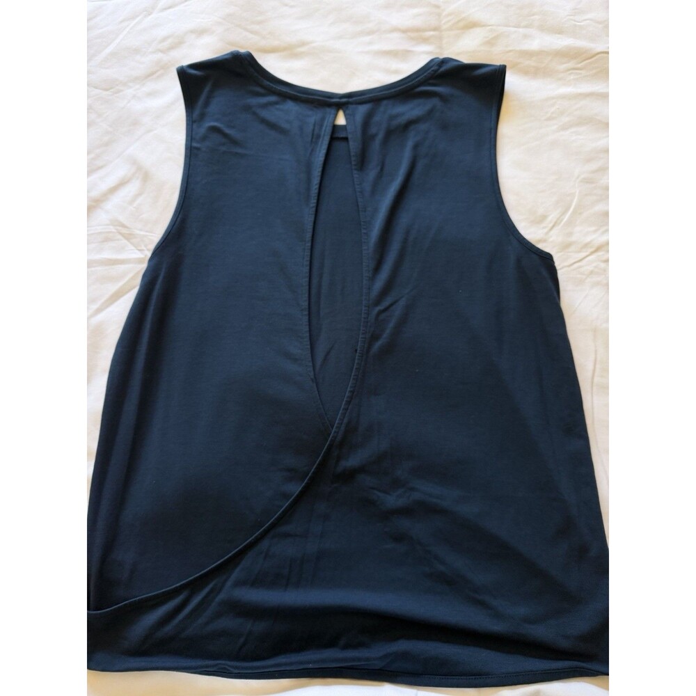 Athleta Essence Open Back Tank Top Dark Teal Blue Workout Yoga Shirt M